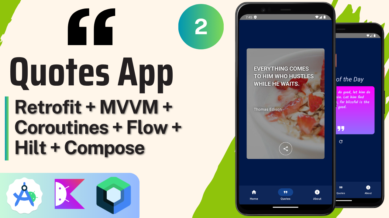 Quotes App with Jetpack Compose: MVVM, Dagger Hilt, Kotlin Flow, Retrofit
