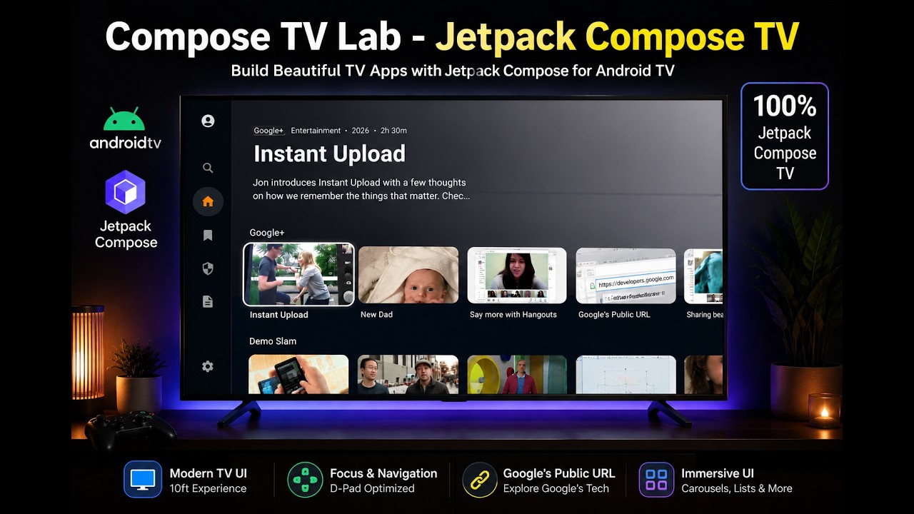 Compose TV Lab - Android TV App using Jetpack Compose, Hilt, Room &amp; Ktor | Jetpack Compose for TV